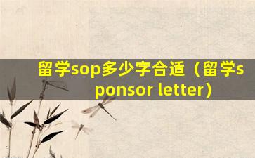 留学sop多少字合适（留学sponsor letter）